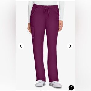 NWT Rebecca cargo scrub pants size large wine